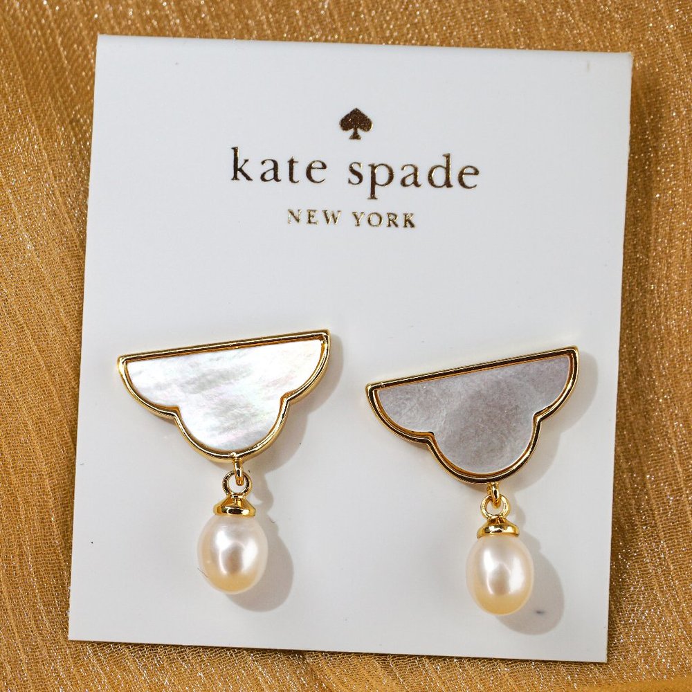 Kate Spade Into the Sky Mother of Pearl Cloud Drop Earrings (with GIFT BAG)